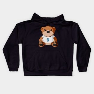 Prostate Cancer Awareness Teddy Bear Kids Hoodie